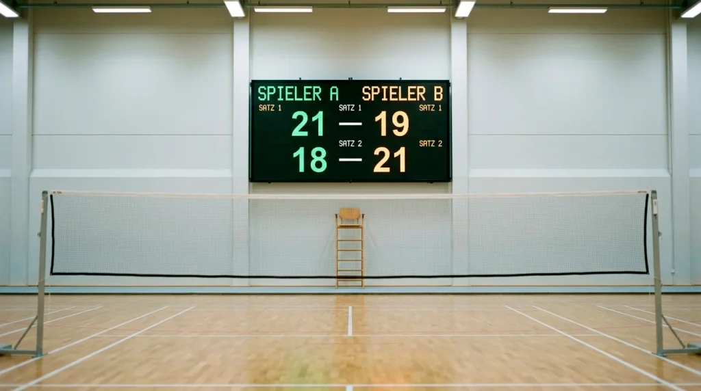 Korrekte-Score-Wette mit 2:0 und 2:1 Szenarien im Badminton