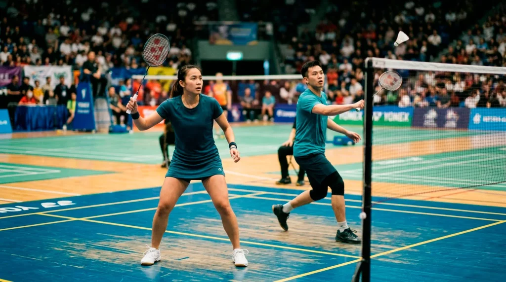 Mixed Doppel Badminton Wettmarkt mit taktischer Rollenverteilung